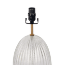 Aurora Ribbed Glass Lamp Base Clear Table Lamp Large Linen Shade - West Lamp