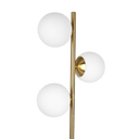 Brilliance Modern Gold Brush Floor Lamp, Opal Glass Shades and Round Metal Base - West Lamp