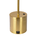 Ethereal Modern Small Brass Metal Table Lamp, Desk Lamp Fixture with White Glass Globe Shade - West Lamp