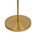 Majestic Brass Ring Base Curved Floor Lamp with Triangle White Drum Shade - West Lamp