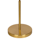 Ornate Brass Ring Base Curved Table Lamp with Triangle White Drum Shade - West Lamp