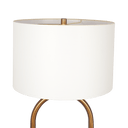Vivid Brass Ring Base Floor Lamp with Large White Drum Shade - West Lamp