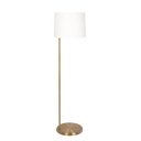 Zenith Offset Brass Base Floor Lamp with Drum-shaped Linen Shade - West Lamp