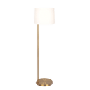 Zenith Offset Brass Base Floor Lamp with Drum-shaped Linen Shade - West Lamp