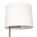 Zenith Offset Brass Base Floor Lamp with Drum-shaped Linen Shade - West Lamp