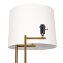 Zenith Offset Brass Base Floor Lamp with Drum-shaped Linen Shade - West Lamp