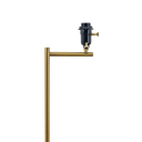 Zenith Offset Brass Base Floor Lamp with Drum-shaped Linen Shade - West Lamp