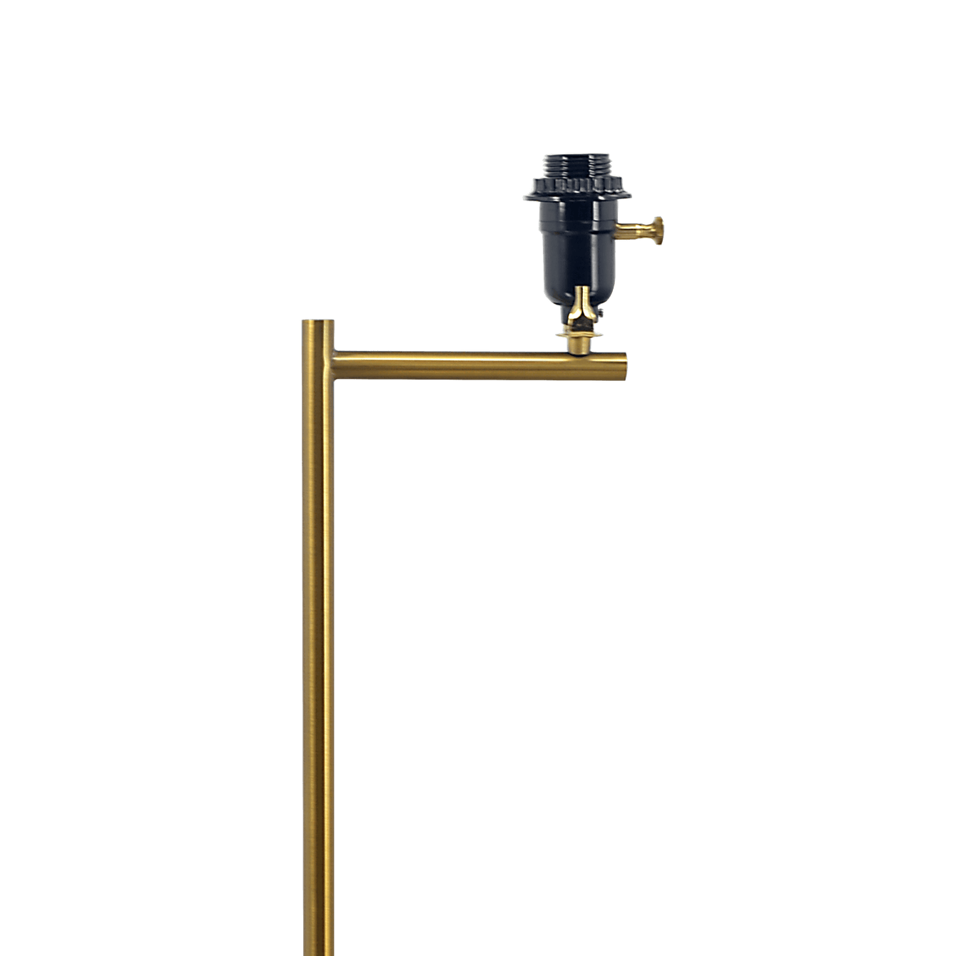 Zenith Offset Brass Base Floor Lamp with Drum-shaped Linen Shade - West Lamp