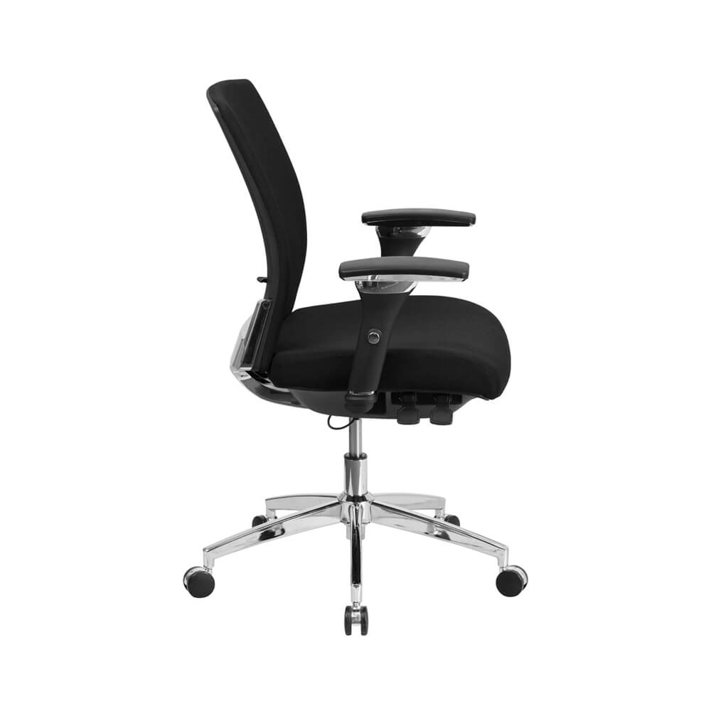 Black Fabric Multifunction Executive Swivel Chair With Seat Slider