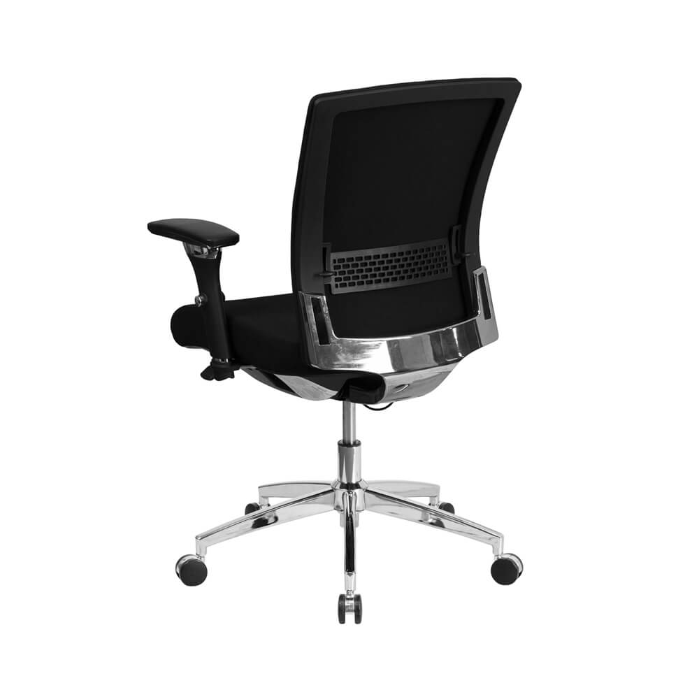 Black Fabric Multifunction Executive Swivel Chair With Seat Slider