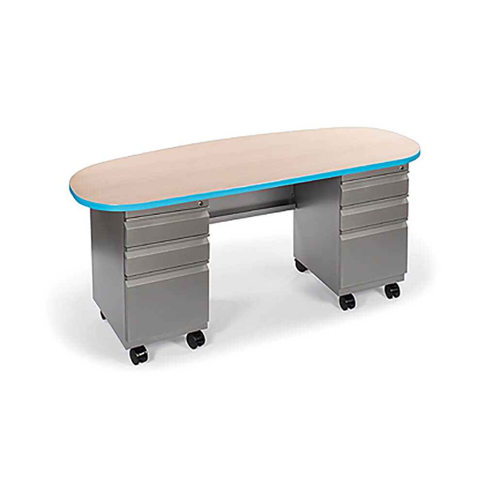 Cascade Teacher Desk – Double Pedestal, Double Bullet