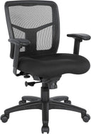 ProGrid Breathable Mesh Back Manager's Office Chair with Built-in Lumbar Support and Height Adjustable Padded Arms, Coal FreeFlex Fabric