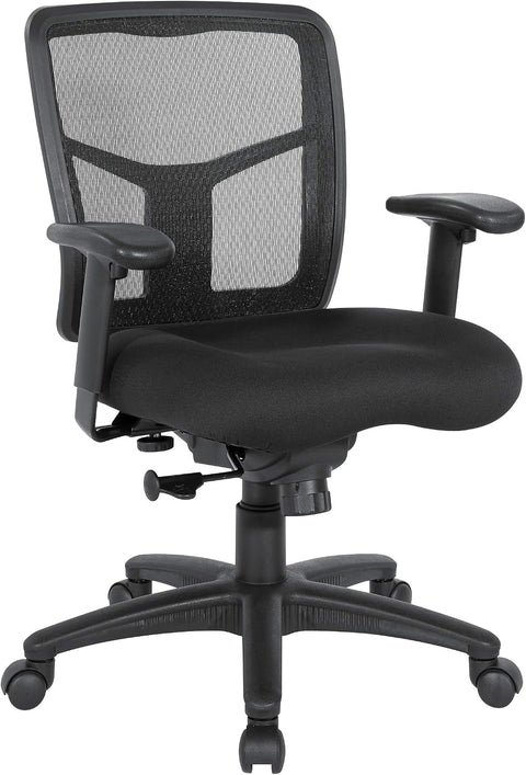 ProGrid Breathable Mesh Back Manager's Office Chair with Built-in Lumbar Support and Height Adjustable Padded Arms, Coal FreeFlex Fabric