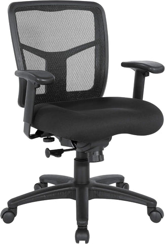 ProGrid Breathable Mesh Back Manager's Office Chair with Built-in Lumbar Support and Height Adjustable Padded Arms, Coal FreeFlex Fabric