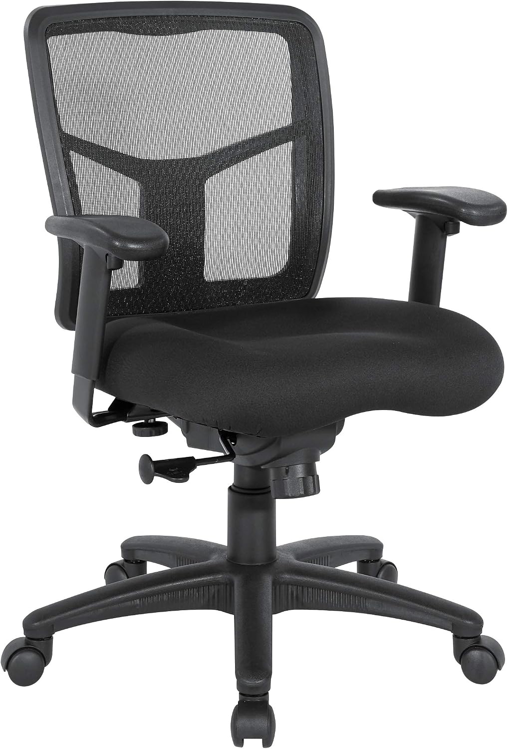 ProGrid Breathable Mesh Back Manager's Office Chair with Built-in Lumbar Support and Height Adjustable Padded Arms, Coal FreeFlex Fabric