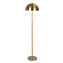 Allure 2-Light Floor Lamp, Gold Brass, Natural Rattan Tube , Double On/Off Pull Chain - West Lamp