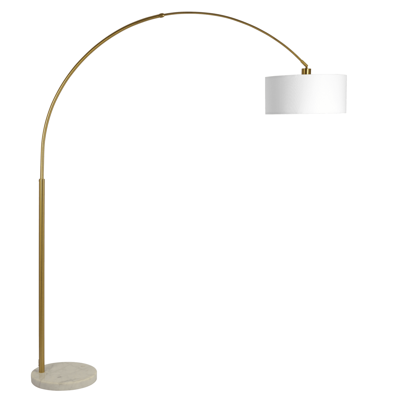 Ambient Arch Gold Brass Floor Lamp with Large Linen Shade - West Lamp