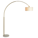 Ambient Arch Gold Brass Floor Lamp with Large Linen Shade - West Lamp