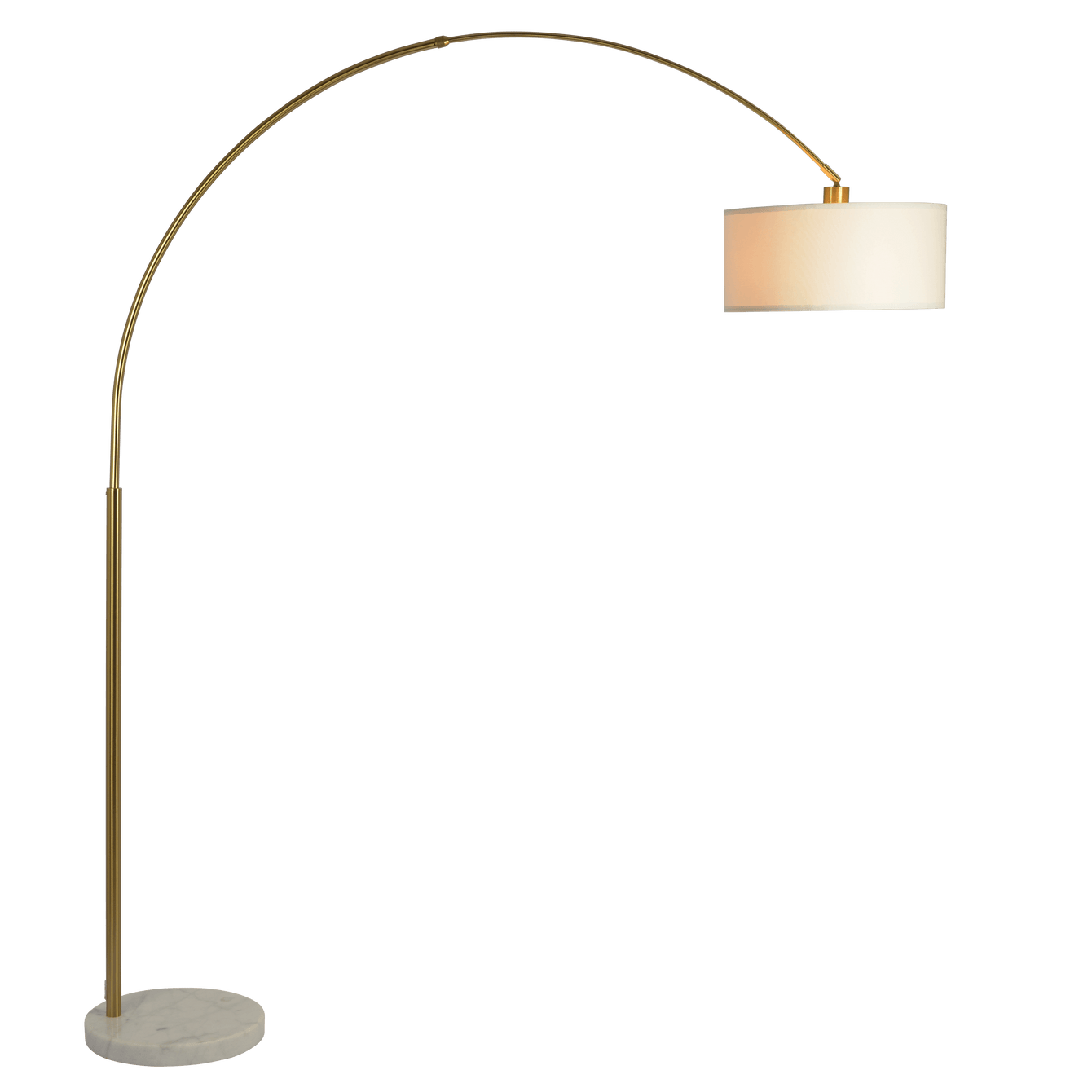 Ambient Arch Gold Brass Floor Lamp with Large Linen Shade - West Lamp