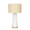 Cascade Glass Lamp Golden Base Off White Glass Table Lamp - West Lamp