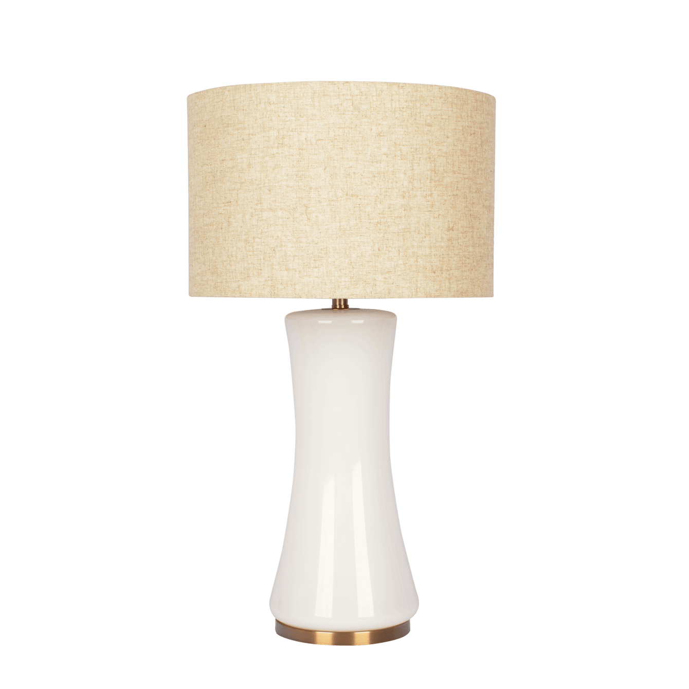 Cascade Glass Lamp Golden Base Off White Glass Table Lamp - West Lamp