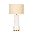 Cascade Glass Lamp Golden Base Off White Glass Table Lamp - West Lamp