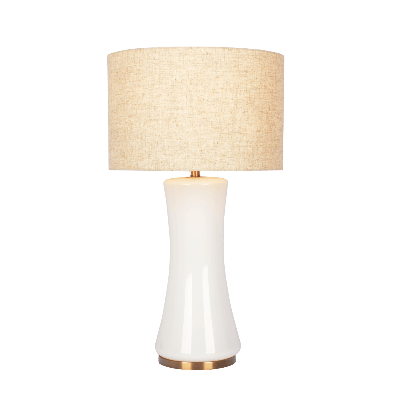 Cascade Glass Lamp Golden Base Off White Glass Table Lamp - West Lamp