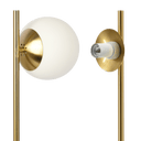 Ethereal Modern Small Brass Metal Table Lamp, Desk Lamp Fixture with White Glass Globe Shade - West Lamp
