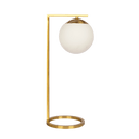 Velvet Globe Table Lamp White Opal Glass with Dimmer Switch Inline - West Lamp