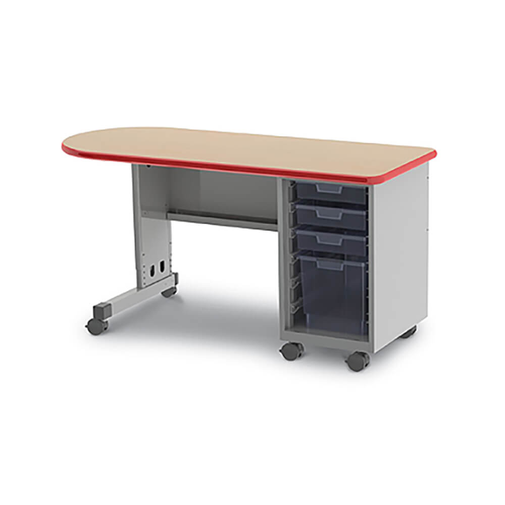 Cascade Teacher Desk – Single Pedestal, Single Bullet