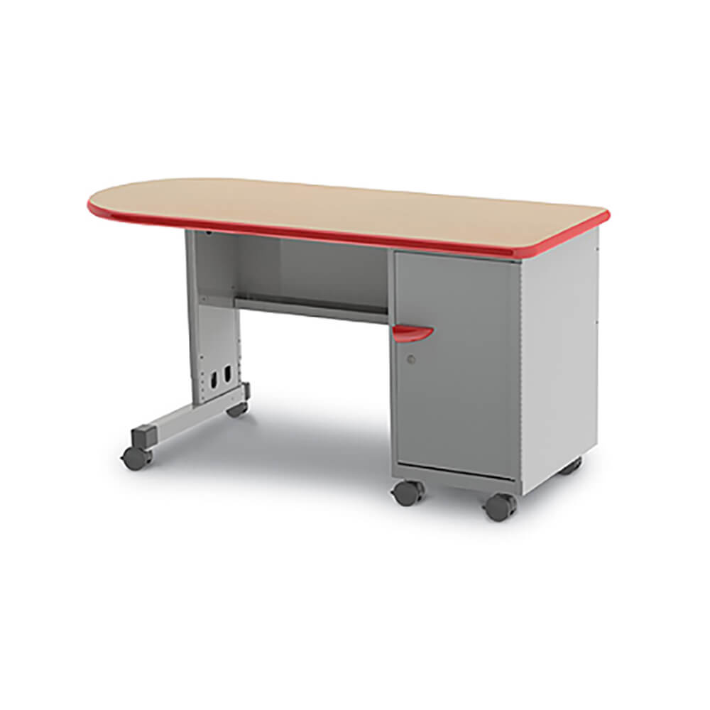 Cascade Teacher Desk – Single Pedestal, Single Bullet