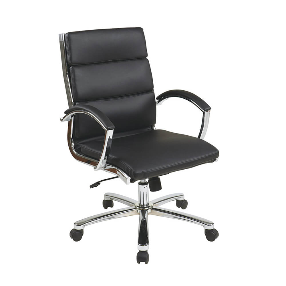 Mid Back Executive Black Faux Leather Chair